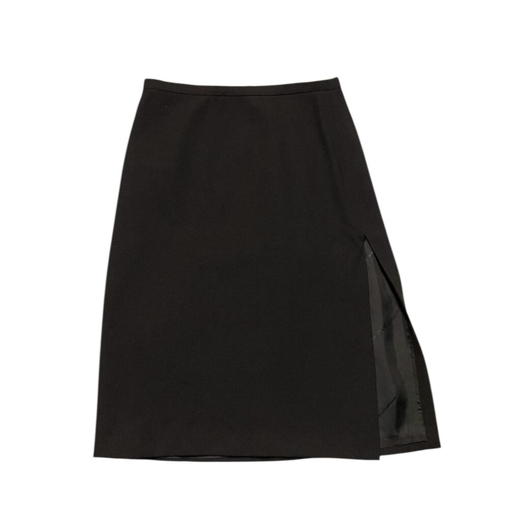 Vintage 90s Dolce & Gabbana black 100% wool midi skirt with slit